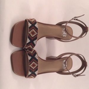 Beaded leather sandals